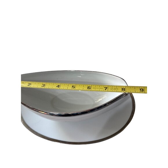 Sango Fine China Pallas Pattern Gravy Boat With Underplate Silver Rim Dinnerware - Picture 5 of 5